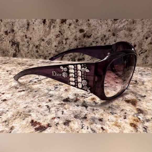 Christian Dior Limited Edition Sunglasses 609J8 Purple Crystal RARE - Picture 3 of 11